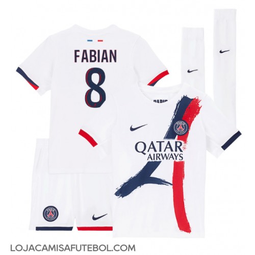 Camisa de Futebol Paris Saint-Germain Fabian Ruiz #8 Equipamento Secundário Infantil 2024-25 Manga Curta (+ Calças curtas)